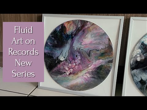 New Series! 😍 Fluid Art on Records - Part 1 (@GoldenPaints Blow Dryer & @TotalBoat Resin)