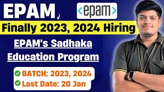 🔥Finally EPAM 2024, 2023 Hiring Registration Open | EPAM's Off-Campus Sadhaka Education Program