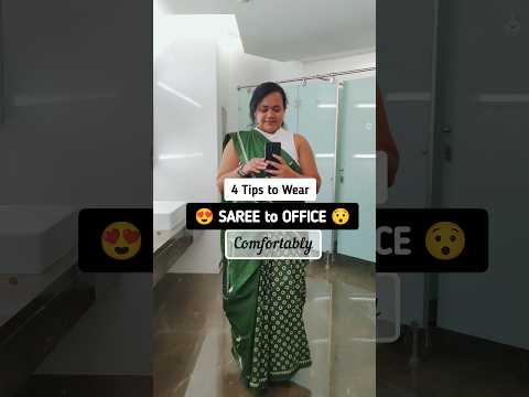 🤯 Wore Saree 1st Time to Office| Day 12/30 #fashion #ootd #shortsindia #shorts