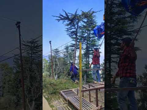 Ziplining at Kufri , Himachal Pradesh#shorts