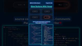 Glow button with hover #html #css #viralshorts #worldofdevelopers #tredingshorts #coding #trending