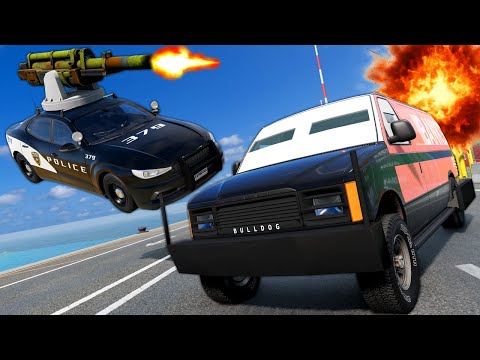 I Gave All The Cops a CANNON For Police Chases in BeamNG Drive Mods!