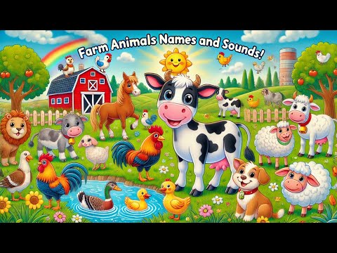 Learn Farm Animals Names and Sounds - Educational Farm Animals Names For Kids | Nursery rhyme