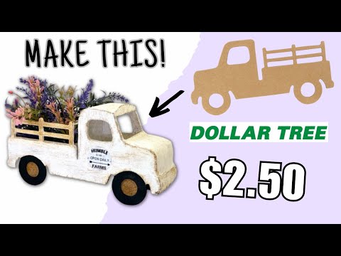 How to MAKE A farmhouse TRUCK for CHEAP | Dollar Tree Fall DIY | Farmhouse Truck DIY!