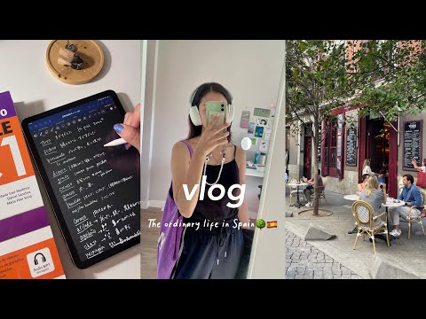 ヨーロッパ日常vlog🧍🏻‍♀️ꔛ | iPadで勉強する休日 | スペイン蚤の市やカフェ巡り🧺🕊️