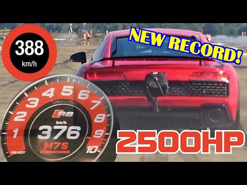 2800 HP Audi R8 V10 Big Twin Turbo - EXTREME FAST ACCELERATION 0-388 km/h