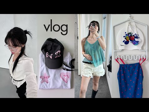 vlog✦ 언박싱도 해야되고 수영도 배워야하고 드럼도 치는 직장인 브이로그. 아찔한 첫 경락 후기. 마땡킴. 수영가방쇼핑. 마죠네. 민더리. 글로니. 무음. 데일리룩