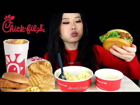 CHICK-FIL-A MUKBANG ASMR #chickensandwich #chickfila #macncheese