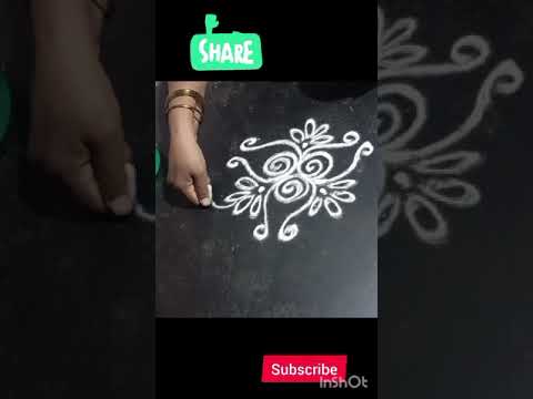 पिटुकली रांगोळी | short rangoli design | beginners rangoli kolam |Aary Creative Rangoli |