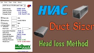 How to use Duct sizer software for Head Loss method | HVAC | MEP | Tamil | David hvac