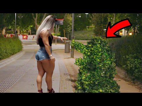 Falls and Scares of People by the Bush Man Prank !!