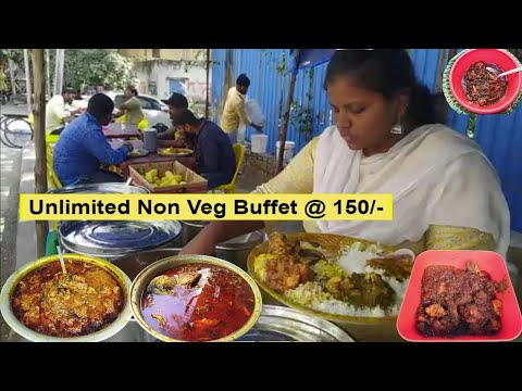 Cheapest Roadside Unlimited Meals | Hyderabad Street Meals 2022 | Hard Working Women Street Meals