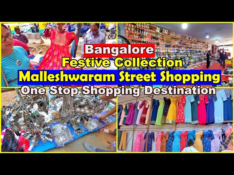 Malleshwaram Street Shopping | Bangalore Street Shopping | Festive Collection Cheapest  Lowest Price