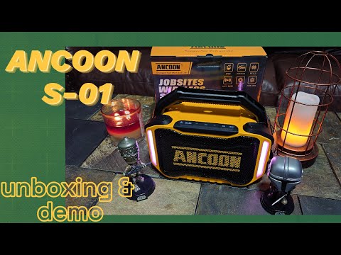 ANCOON S-01 Jobsite Speaker - Unboxing & Demo 📦80w, 20 Hr Batt., IPX6, Bluetooth 5.3, TWS Compatible