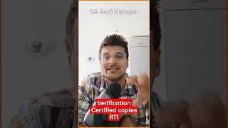 What is Verification / certified copies / RTI - ICAI  #caexams #ca #youtube #viral