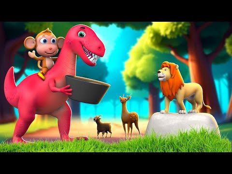 डायनासोर और जंगल के जानवरों से दोस्ती - Dinosaur & Jungle Animals Friendship Hindi Kahaniya JOJO TV