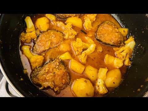 ফুলকপি আলু দিয়ে রুই মাছের পাতলা ঝোল | Phulkopi /Fulkopi Diye Rui Macher Jhol fish with cauliflower