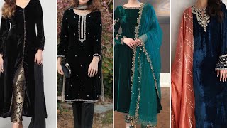 Elegant Partywear Velvet Dress Designs 2024|Velvet suit Designs|Velvet dress designs