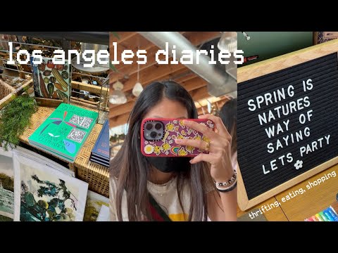 los angeles vlog | come thrifting with me, eating good food, aesthetic cafes, sewing machines 👚🥗🧵☕️