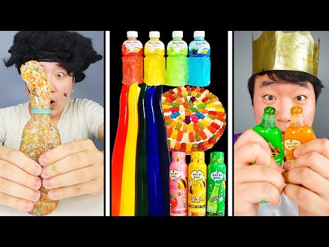 ASMR MUKBANG | GALAXY HONEY JELLY CANDY RECIPE Desserts (Rainbow Food, Noodles Jelly) 🌈