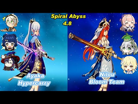 (4.8) C0 Ayaka Hypercarry & C0 Nilou Bloom Team Spiral Abyss Floor 12 Full Star