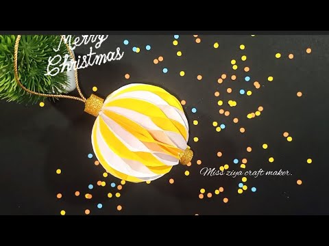 merry Christmas ball #paper craft idea for Christmas.#diy #chirstmascraft #newcraftideas#viralvideo