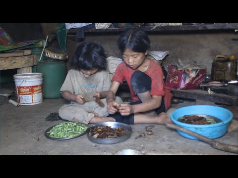 Nepali village || Cooking beans and mushroom vegetables in the village