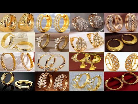 Latest Gold Hoop Earring Design 2025 | Gold Earrings Designs For Women | Gold Hoop Earrings Designs