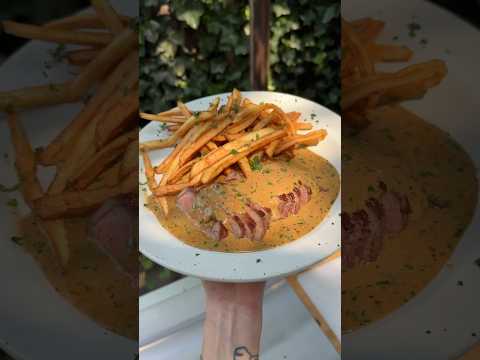 a quick miso steak frites in the backyard #outdoorcooking #shorts #steakfrites #zabs