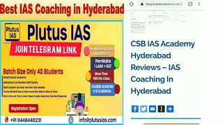 CSB IAS Academy Hyderabad Reviews | IAS Coaching in Hyderabad