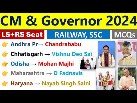 CM & Governor 2024 | All New Chief Minister 2024 Current Affairs | Current Affairs 2024 | IndoLogus