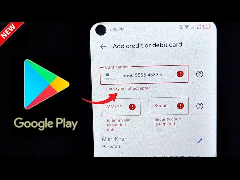 Card type not accepted Google Play Problem Solve | Playstore Card type not accepted Problem