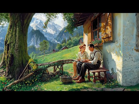 1947, Summer morning coffee in the backyard garden (vintage oldies music from another room) ASMR