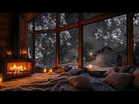 Winter Retreat ⛄ Relax by the Fire with Smooth Jazz in a Cozy Cabin