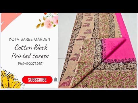 🆕 Cotton Block printed sarees.ph:9490078237 #wholesalekota #cottonsaree #blockprints #viral#vlogs