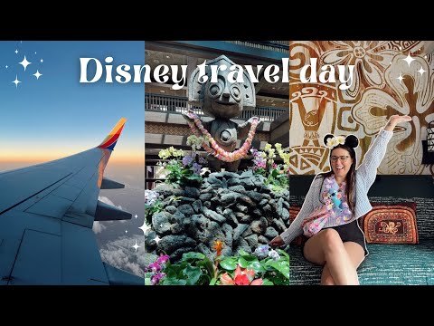 DISNEY WORLD TRAVEL DAY VLOG✨🏰 Polynesian Resort, traveling to Orlando, Moana room tour! 🌺