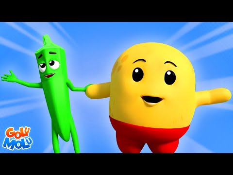 Bhindi Se Bhedbhav, भिंडी से भेदभाव, Paanch Chote Aloo + Collection of Golu Molu Cartoon Kids Rhymes