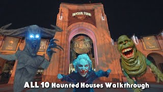 ALL 10 Houses Walkthrough | Halloween Horror Nights 2024 at Universal Orlando | HHN 2024