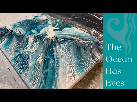 #186 The Ocean Has Eyes Swipe Transfer Swipe | Acrylic Pour Painting | Abstract | Fluid Painting