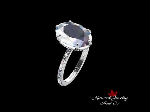 10 CT oval moissanite engagement ring