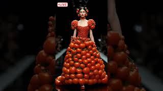 "FASHION IN BLOOM: A Revolutionary Floral Couture Experience in 4K"#ai  fashionshow#tomato #fashion