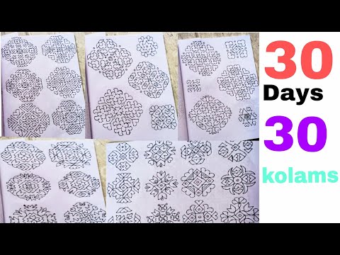 30 days 30 dot kolam. Easy Dot kolam/ Easy rangoli /Easy muggulu/Daily use kolam/ Daily use kolam.