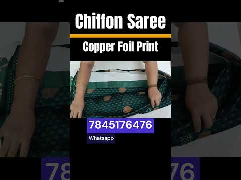 Stunning Chiffon Sarees | Online Shopping | Copper Foil Print | YT Short #saree #shorts #trending