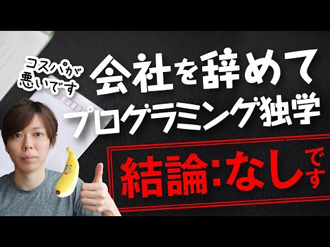 会社を辞めてプログラミング独学は、ありなのか【結論：なしです】