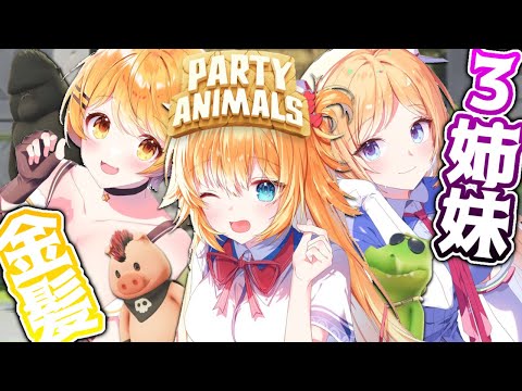 【Party Animals】#金髪3姉妹 ！？動物になって勝負だ！！！【ホロライブ/赤井はあと】