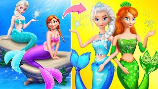 Elsa and Anna Become Mermaids / 30 Frozen DIYs