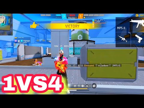 FREE FIRE GAME PLAY1vs4🤬  YOGI YT BOSS 🎯🙋🏻‍♂️ FREE FIRE KA NEW VIDEO 🔥1VS4🤯🤬🥵