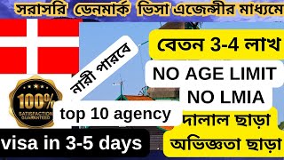 ৫ বছরের ওয়ার্ক পারমিটসহ ডেনমার্কের ভিসা|Denmark top agency|Denmark visa|Denmark work permit|