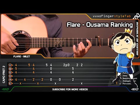 (Ranking of Kings) Ousama Ranking ED 2 - milet 「Flare」 - Fingerstyle Guitar Cover | TAB Tutorial