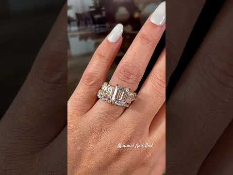 Emerald Cut Wedding Ring Set